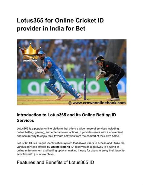 Lotus365 ID: Online Cricket ID Introduction .